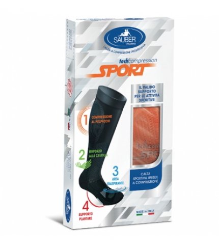 SAUBER CALZA SPORT UNISEX ARANCIO FLUO DETTAGLI BIANCHI M