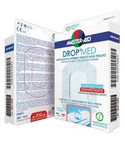 MEDICAZIONE COMPRESSA AUTOADESIVA DERMOATTIVA IPOALLERGENICAAERATA MASTER-AID DROP MED 10X8 5 PEZZI