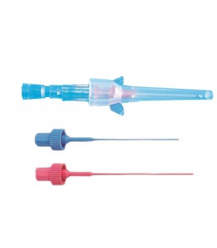 AGO CANNULA MONOVIA 20 GAUGE 1,1X33MM IN ACCIAIO INOX CON SILICONATURA ESTERNA, TAPPO LUER LOCK E ALETTE LATERALI COLOREROSA