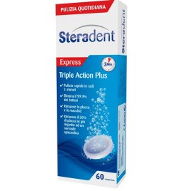 STERADENT TRIPLE ACTION PLUS 60 COMPRESSE PULENTI