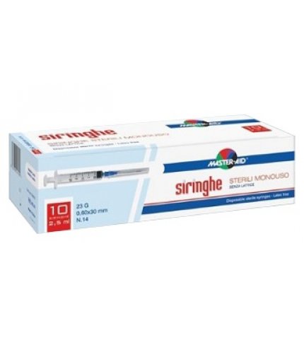 SIRINGA PER VENIPUNTURA MASTER-AID 2,5 ML 10 GAUGE 23 PEZZI