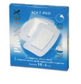 GARZA COMPRESSA PRONTEX SOFT PAD 10X6 CM 6 PEZZI (5 TNT + 1IMPERMEABILE AQUA PAD)