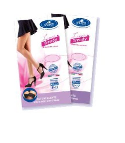 SAUBER CALZA AUTOREGGENTE 70 DENARI MAGLIA LISCIA NERO 5 LINEA TRENDY