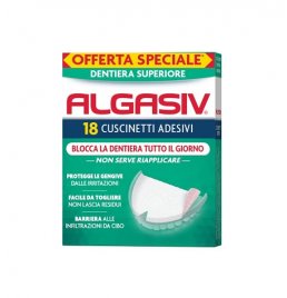 ALGASIV ADESIVO PER PROTESI DENTARIA SUPERIORE 15 PEZZI OFFERTA SPECIALE + 3 PEZZI