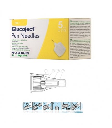 GLUCOJECT PEN NEEDLES 5MM G31