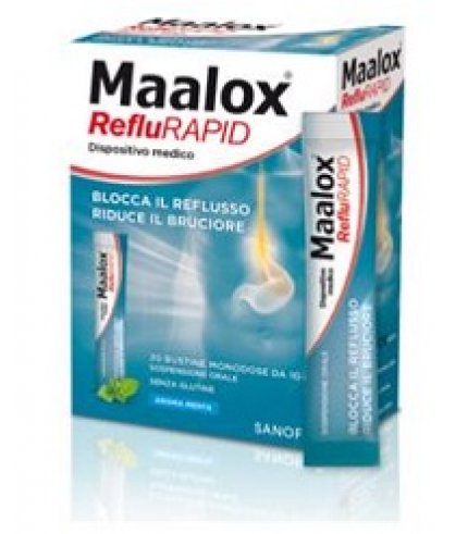 SOSPENSIONE ORALE MAALOX REFLURAPID 20 BUSTINE MONODOSE DA 10 ML