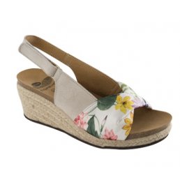 MINDY SUEDE+TEXTILE WOMENS BONE/FLOWER FANTASY 40