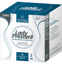 LADY PRESTERIL COTONE DENTRO & COTONE FUORI 10 ASSORBENTI CON ALI NOTTE PROMO