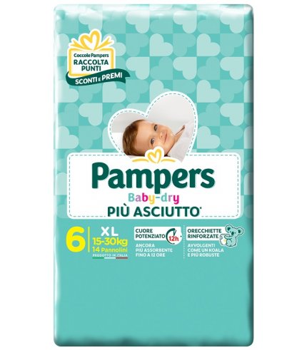 PAMPERS BABY DRY DWCT XL 14 PEZZI