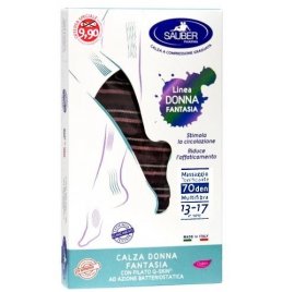 SAUBER CALZA DONNA FANTASIA FILATO Q-SKIN 70 DEN NERO RIGA BISCOTTO PAPRIKA BORDEAUX TAGLIA P PROMO