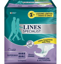 LINES SPECIALIST PANNOLONE A MUTANDA GRANDE 12  PEZZI