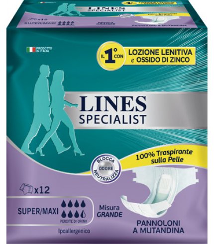 LINES SPECIALIST PANNOLONE A MUTANDA GRANDE 12  PEZZI