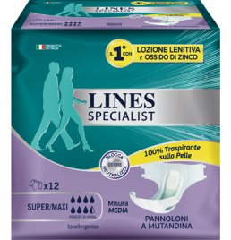 LINES SPECIALIST PANNOLONE A MUTANDA MEDIA 12 PEZZI