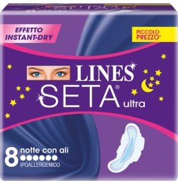 LINES SETA ULTRA ASSORBENTI DA NOTTE 8 PEZZI