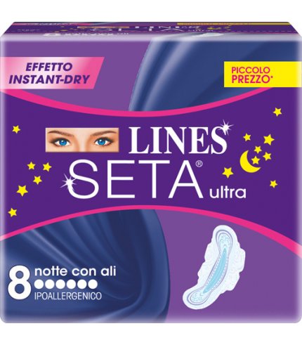 LINES SETA ULTRA ASSORBENTI DA NOTTE 8 PEZZI