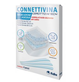 CEROTTO CONNETTIVINA HITECH 4 MISURE MISTE 2 PEZZI 6 X 7CM + 1 PEZZO 10 X 10 CM + 1 PEZZO 8 X 12 CM