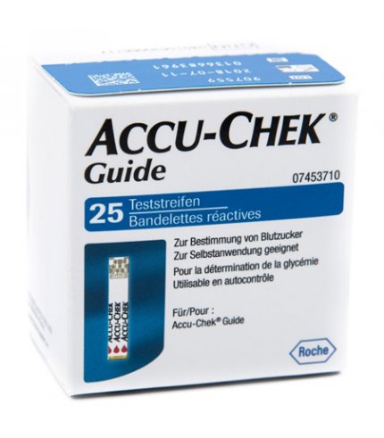 STRISCE MISURAZIONE GLICEMIA ACCU-CHEK GUIDE 25 PEZZI CONFEZIONE RETAIL