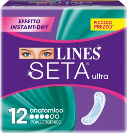 LINES SETA ULTRA ASSORBENTI ANATOMICI 12 PEZZI