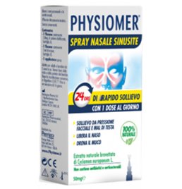 PHYSIOMER SPRAY NASALE SINUSITE 2 PEZZI 1 FLACONE DA 50 MG DI ESTRATTO DI CICLAMINO NATURALE LIOFILIZZATO + 1 FIALE DA 5ML DI SOLVENTE