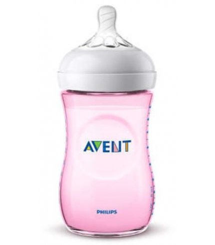 AVENT BIB NAT PP ROSA 260ML