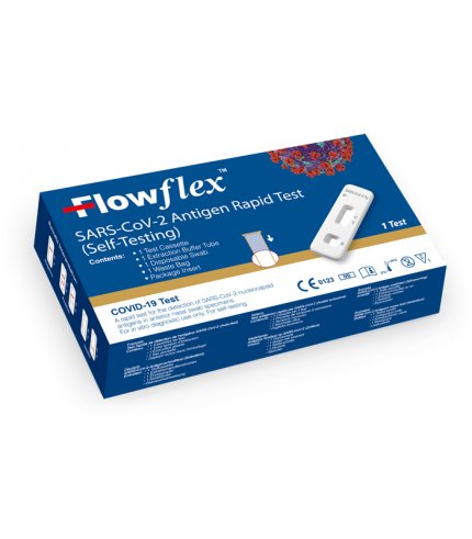 TEST ANTIGENICO RAPIDO COVID-19 FLOWFLEX AUTODIAGNOSTICO DETERMINAZIONE QUALITATIVA ANTIGENI SARS-COV-2 IN TAMPONI NASALI MEDIANTE IMMUNOCROMATOGRAFIA