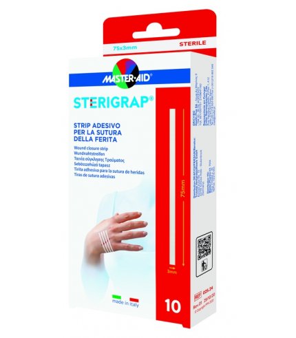 MASTER-AID STERIGRAP STRIP ADESIVO SUTURA FERITE 75X3 MM 10PEZZI