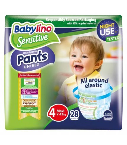 BABYLINO SENSITIVE PANTS PANNOLINI MUTANDINA UNISEX TAGLIA 47-13 KG 28 PEZZI