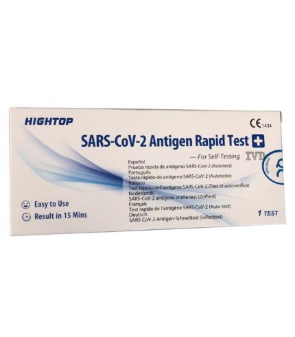 TEST ANTIGENICO RAPIDO COVID-19 HIGHTOP AUTODIAGNOSTICO DETERMINAZIONE QUALITATIVA ANTIGENI SARS-COV-2 IN TAMPONI NASALIMEDIANTE IMMUNOCROMATOGRAFIA