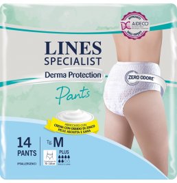 PANNOLONE PER INCONTINENZA LINES SPECIALIST DERMA PANTS PLUSM 14 PEZZI