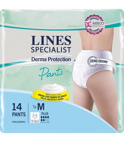 PANNOLONE PER INCONTINENZA LINES SPECIALIST DERMA PANTS PLUSM 14 PEZZI