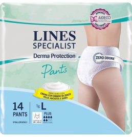 PANNOLONE PER INCONTINENZA LINES SPECIALIST DERMA PANTS PLUSL 14 PEZZI