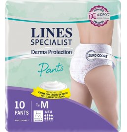 PANNOLONE PER INCONTINENZA LINES SPECIALIST DERMA PANTS MAXIM 10 PEZZI