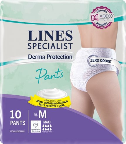 PANNOLONE PER INCONTINENZA LINES SPECIALIST DERMA PANTS MAXIM 10 PEZZI