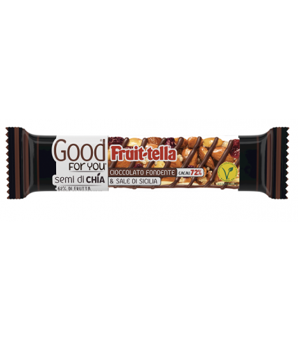 FRUITTELLA GOOD FOR YOU BARRETTA SEMI DI CHIA CIOCCOLATO FONDENTE CACAO 72% & SALE DI SICILIA 36 G