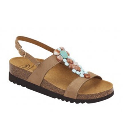 CALZATURA SINTRA SANDAL MICROFIBRE+ACCESSORIES WOMAN TAUPE/MULTI TECNOLOGIA BIOPRINT MATERIALE MICROFIBRA + ORNAMENTO FODERA TOMAIA MICROFIBRA FODERA SOTTOPIEDE MICROFIBRA 37 SS22