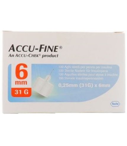 AGO PER PENNA DA INSULINA ACCU-FINE PEN NEEDLE ACCU-CHEK GAUGE 31 X 6MM 100 PEZZI