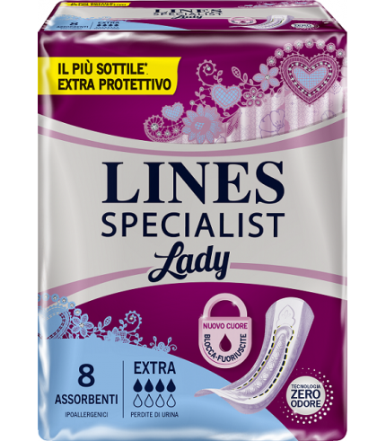 ASSORBENTI LINES SPECIALIST LADY EXTRA IPOALLERGENICI 8 PEZZI