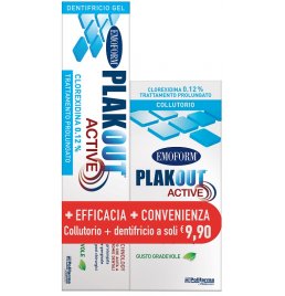 EMOFORM PLAK OUT ACTIVE CLOREXIDINA 0,12% COLLUTORIO 200 ML+ DENTIFRICIO 75 ML