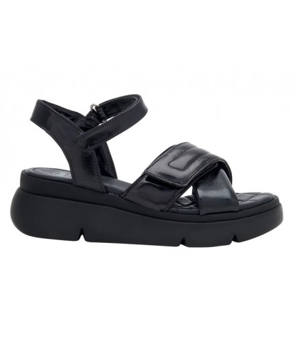 BALI CROSS SANDAL PATENT LEATHER WOMAN BLACK 38 MATERIALE VERNICE FODERA TOMAIA VERNICE SOTTOPIEDE PELLE SUOLA PU FITTING F ALTEZZA TACCO 30 COLLEZIONE SS23