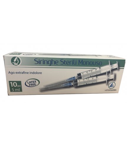 SIRINGA STERILE MONOUSO DA 5 ML LOTUPHARMA 10 PEZZI