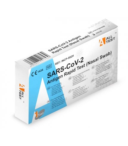 TEST ANTIGENICO RAPIDO COVID-19 ALLTEST AUTODIAGNOSTICO DETERMINAZIONE QUALITATIVA ANTIGENI SARS-COV-2 IN TAMPONI NASALIMEDIANTE IMMUNOCROMATOGRAFIA