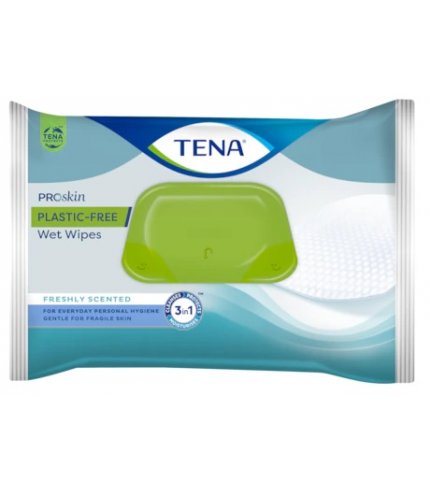 TENA WET WIPES PLASTIC FREE48P