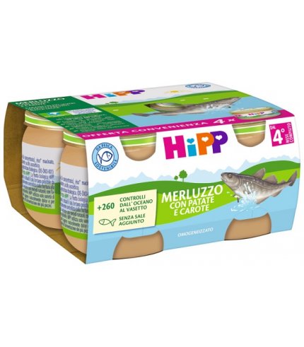 HIPP MERLUZZO PATATE/CAR 4X80G