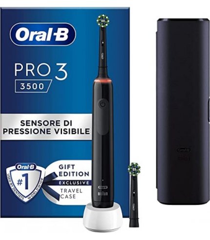 ORAL-B PRO 3 BLACK SPAZZOLINO ELETTRICO + 2 REFILL