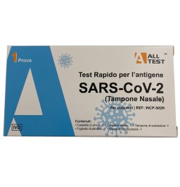 TEST ANTIGENICO RAPIDO COVID-19 ALLTEST SARS-COV2 AUTODIAGNOSTICO RILEVAZIONE QUALITATIVA ANTIGENI SARS-COV-2 IN TAMPONENASALE TEST ANTIGENICO RAPIDO COVID-19 ALLTEST SARS-COV2 AUTODIAGNOSTICO RILEVAZIONE QUALITATIVA ANTIGENI SARS-COV-2 IN TAMPONENASALE