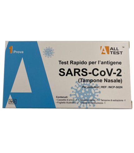 TEST ANTIGENICO RAPIDO COVID-19 ALLTEST SARS-COV2 AUTODIAGNOSTICO RILEVAZIONE QUALITATIVA ANTIGENI SARS-COV-2 IN TAMPONENASALE