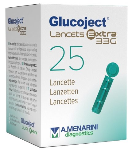 GLUCOJECT LANCETS EX G33 25PZ