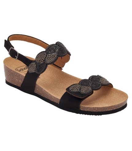 CALZATURA ABU DHABI SANDAL MICROFIBRE+STRASS W BLACK 38