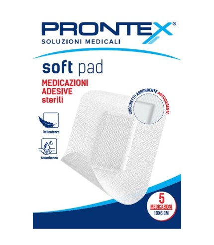 MEDICAZIONE ADESIVA STERILE PRONTEX SOFT PAD 10X6 CM 5 PEZZI