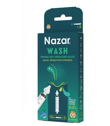 NAZAR WASH SIRINGA IRRIGAZIONE NASALE 2 PEZZI